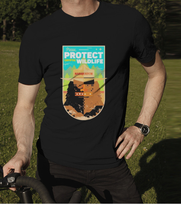 Please Protect Cryptic Wildlife Sasquatch T-Shirt