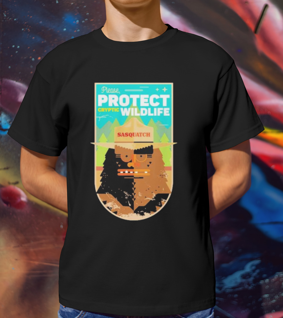 Please Protect Cryptic Wildlife Sasquatch T-Shirt