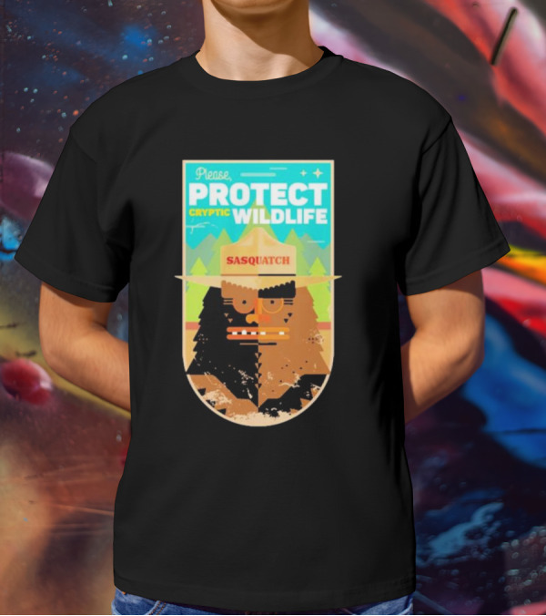 Please Protect Cryptic Wildlife Sasquatch T-Shirt