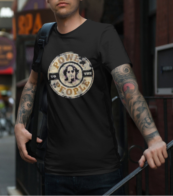 Power To The People Iconic Signature Vintage Style Round T-Shirt