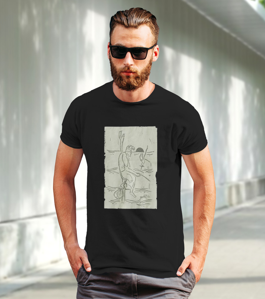 Sage Sri Lanka Stilt Fisherman Drawing T-Shirt