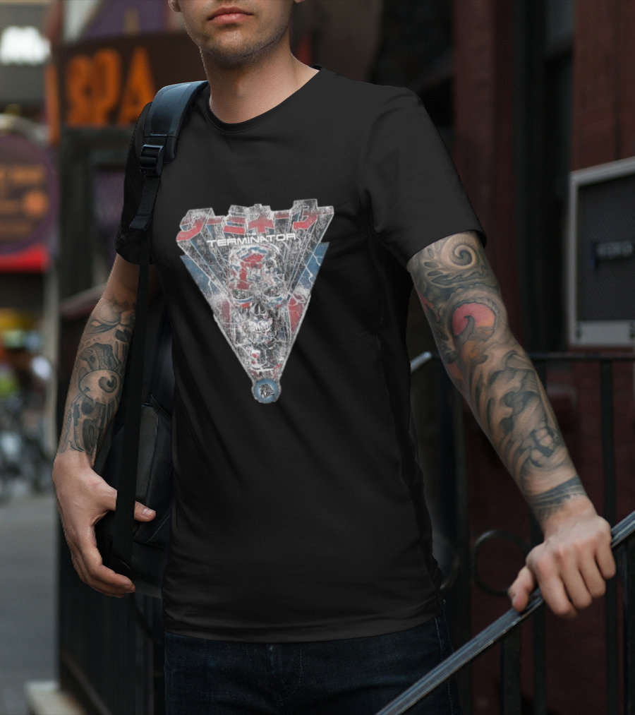 Terminator Kanji Retro Skull Lightning Glow In The Dark T-Shirt