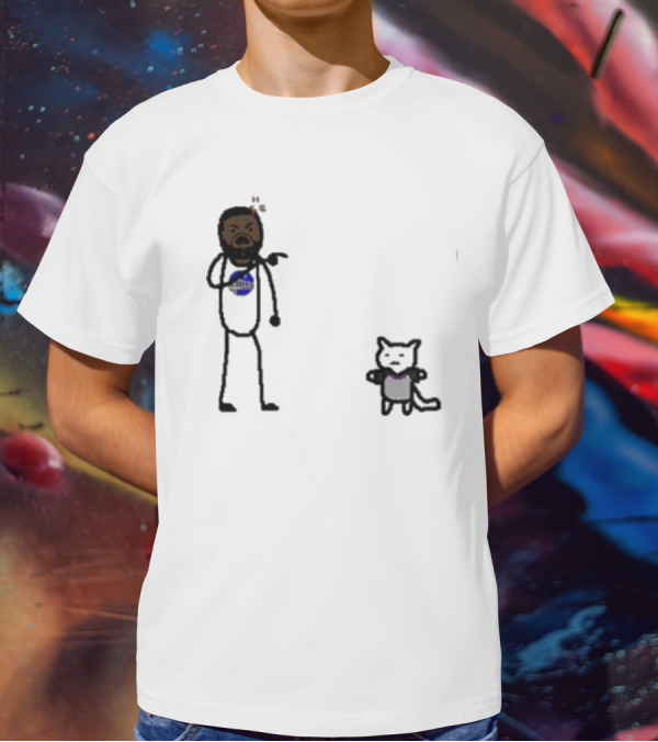 Draymond Basketball Angry Stick Figure With Paint Wearing Cat T-Shirt