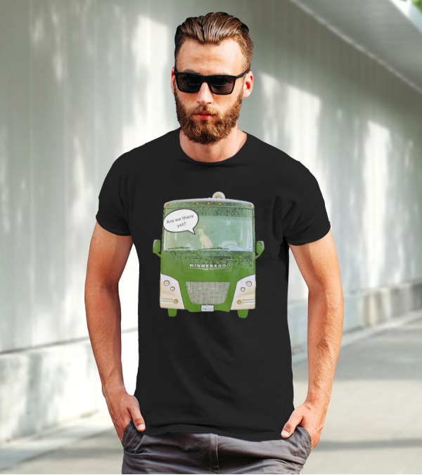 Winnebago Are We There Yet? Dog In Van Scene T-Shirt
