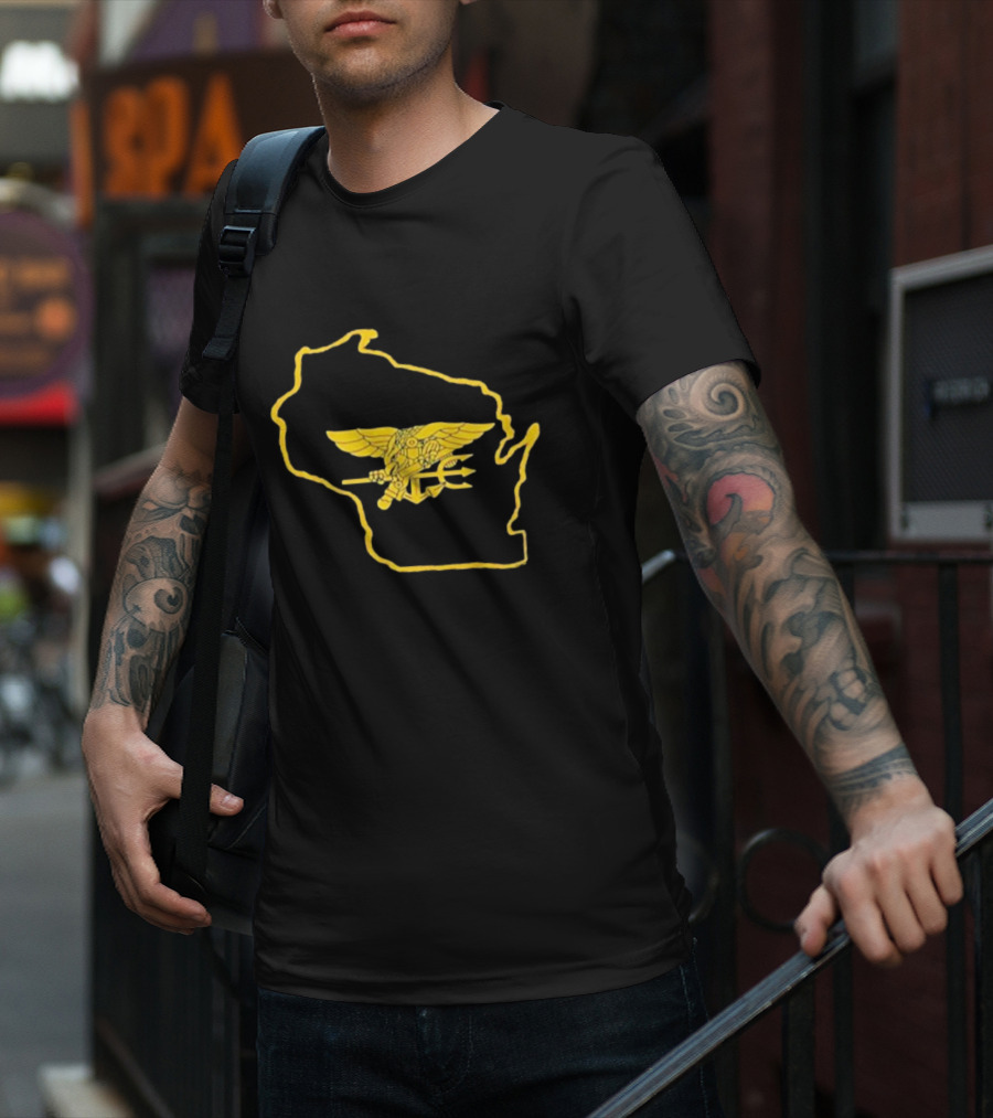 Tobias Myers US Navy SEALs Wisconsin State Emblem T-Shirt