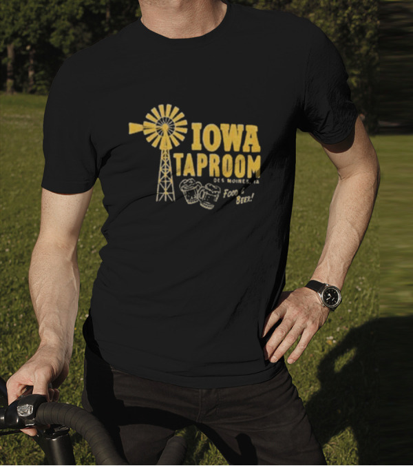Iowa Taproom Des Moines Windmill Food And Beer T-Shirt