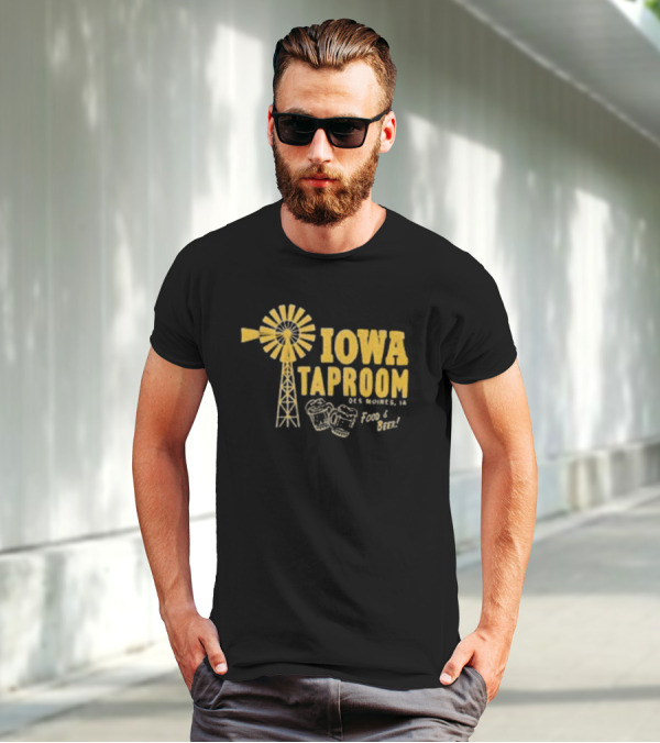 Iowa Taproom Des Moines Windmill Food And Beer T-Shirt