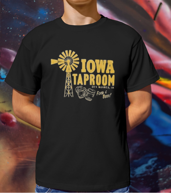 Iowa Taproom Des Moines Windmill Food And Beer T-Shirt