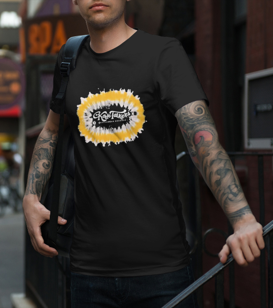Kade Talkers Challenger Records Yellow And Black Tie-Dye Burst T-Shirt