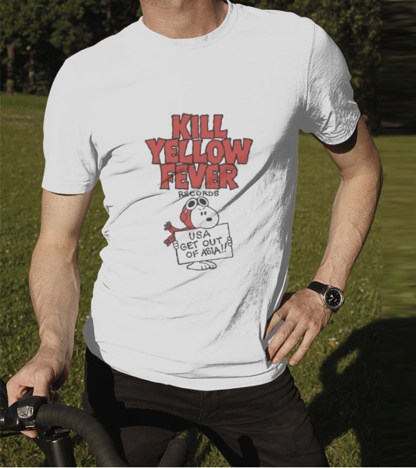 Kill Yellow Fever Records USA Get Out Of Asia Comic Protest T-Shirt