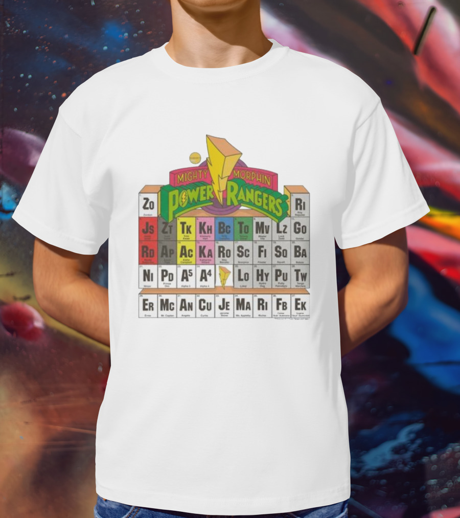 Mighty Morphin Power Rangers Morphing Periodic Table Elements T-Shirt