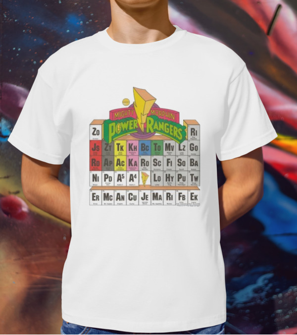 Mighty Morphin Power Rangers Morphing Periodic Table Elements T-Shirt