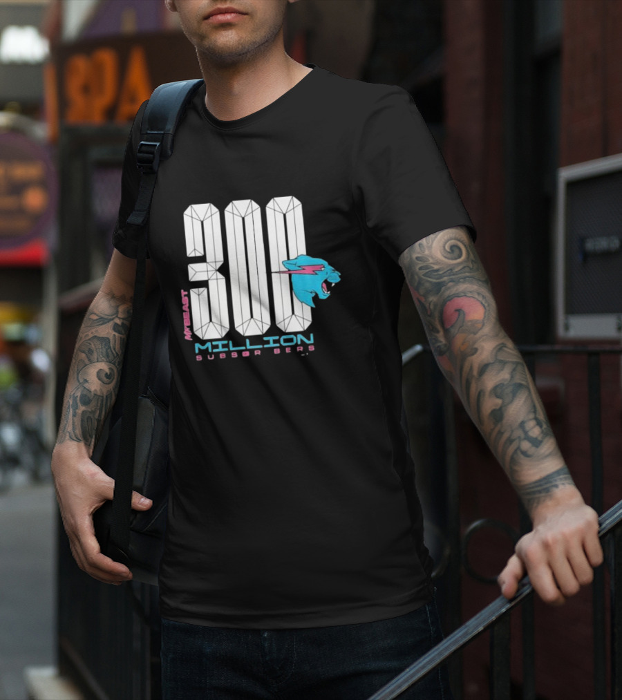 MrBeast 300 Million Subscribers Blue Panther T-Shirt