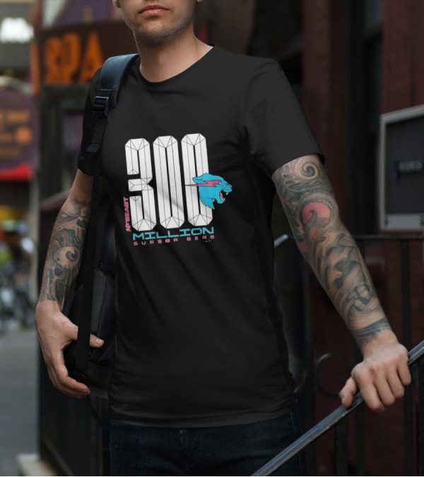 MrBeast 300 Million Subscribers Blue Panther T-Shirt