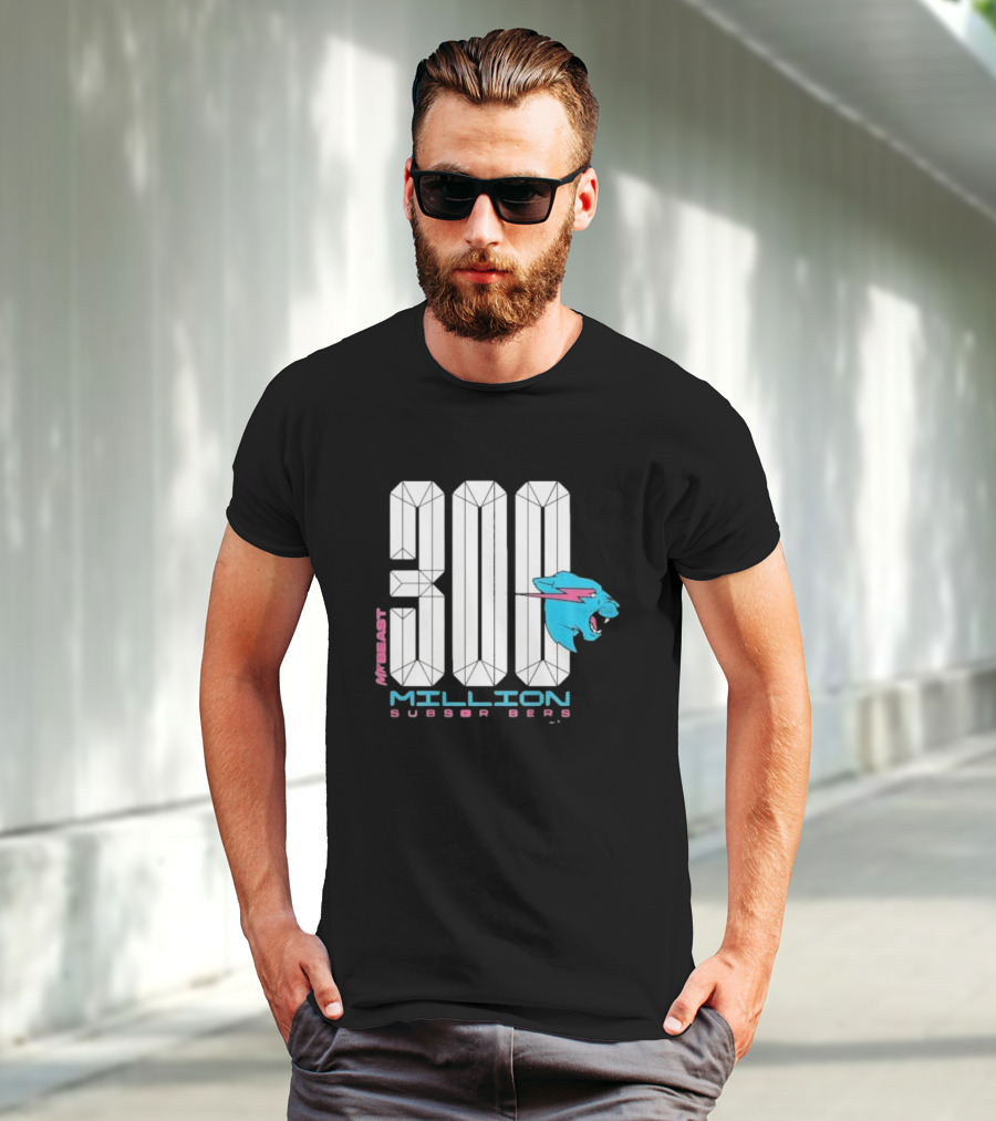 MrBeast 300 Million Subscribers Blue Panther T-Shirt