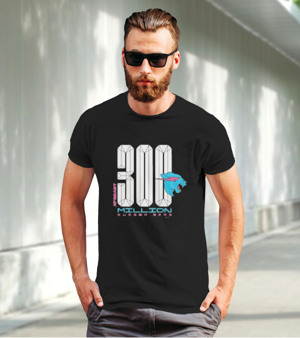 MrBeast 300 Million Subscribers Blue Panther T-Shirt