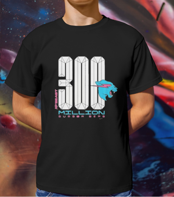 MrBeast 300 Million Subscribers Blue Panther T-Shirt
