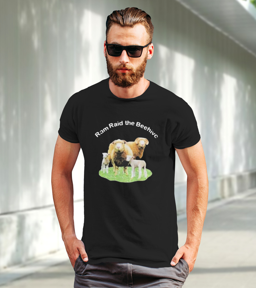 Ram Raid The Beehive Sheep On Grass T-Shirt