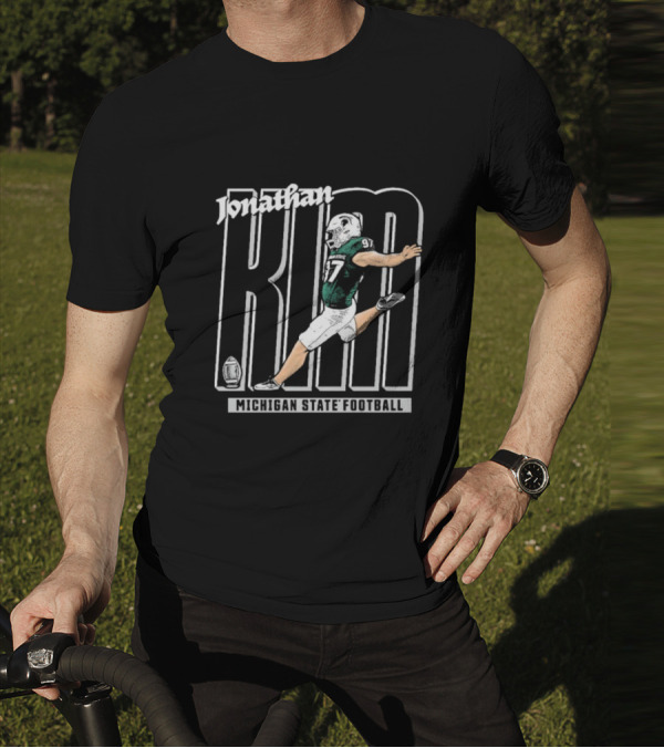 Jonathan Kim Kicking Action Michigan State Football T-Shirt