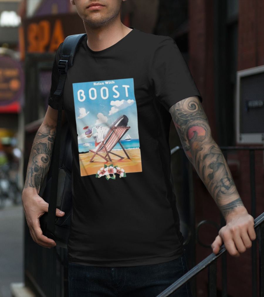 Relax With Boost Ultra Boost Beach Chair Scene T-Shirt