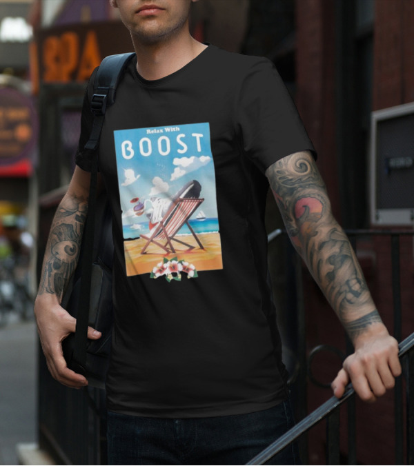 Relax With Boost Ultra Boost Beach Chair Scene T-Shirt