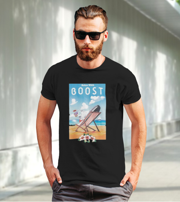 Relax With Boost Ultra Boost Beach Chair Scene T-Shirt