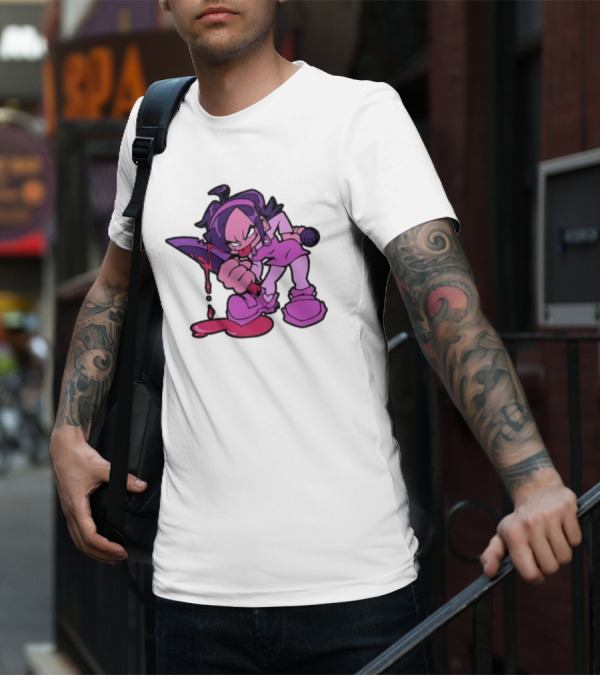 Friday Night Funkin' Nene Holding Microphone And Bloodied Knife T-Shirt