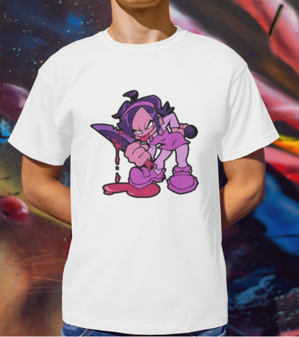 Friday Night Funkin' Nene Holding Microphone And Bloodied Knife T-Shirt