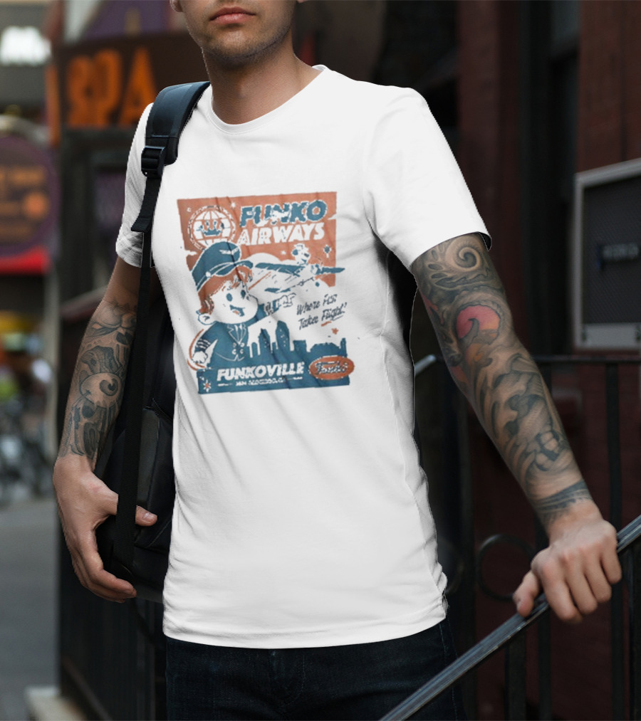 Funko Airways Funkoville We're Fly Take Flight San Diego T-Shirt