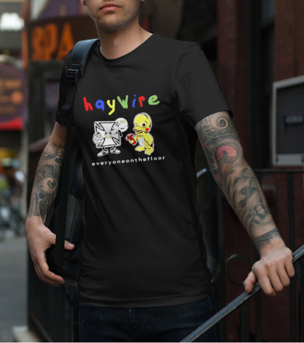Haywire Everyoneonthefloor Colorful Cartoon Duo T-Shirt