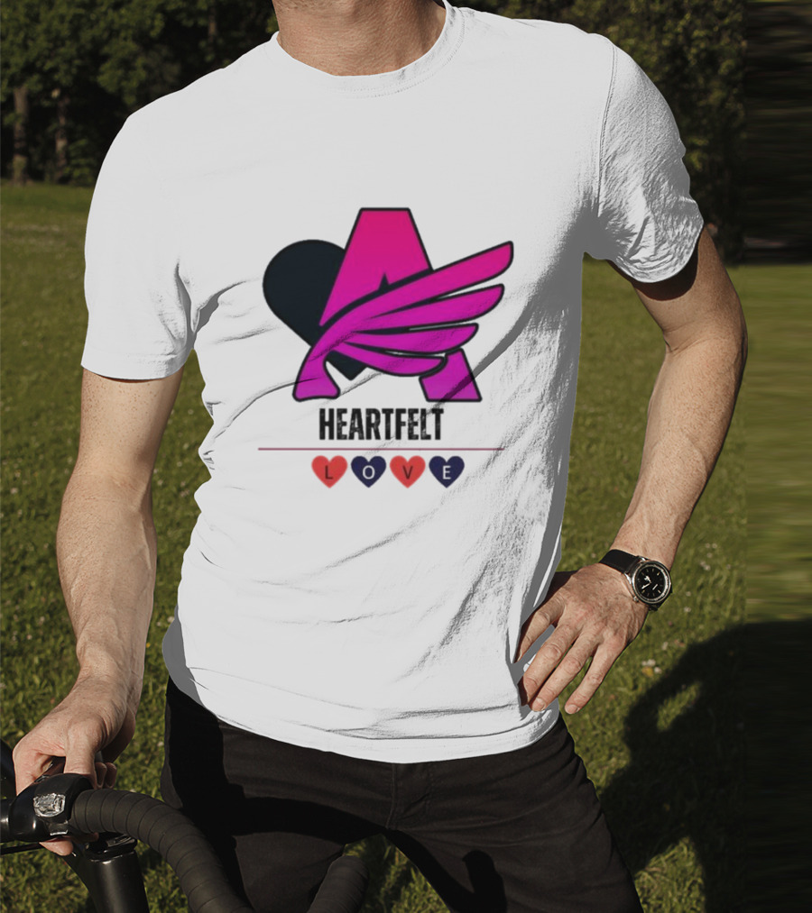 Heartfelt Love Pink Winged Heart T-Shirt