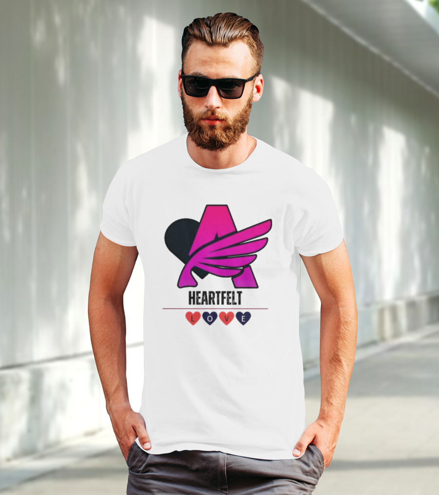 Heartfelt Love Pink Winged Heart T-Shirt