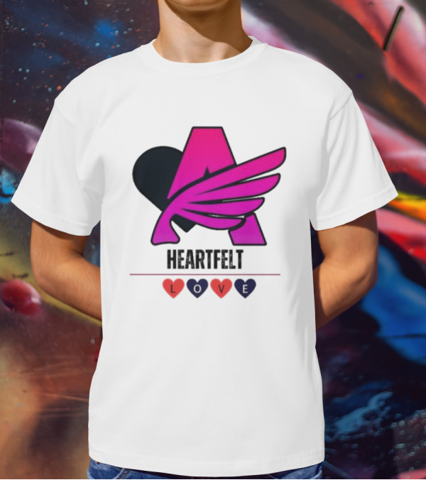 Heartfelt Love Pink Winged Heart T-Shirt