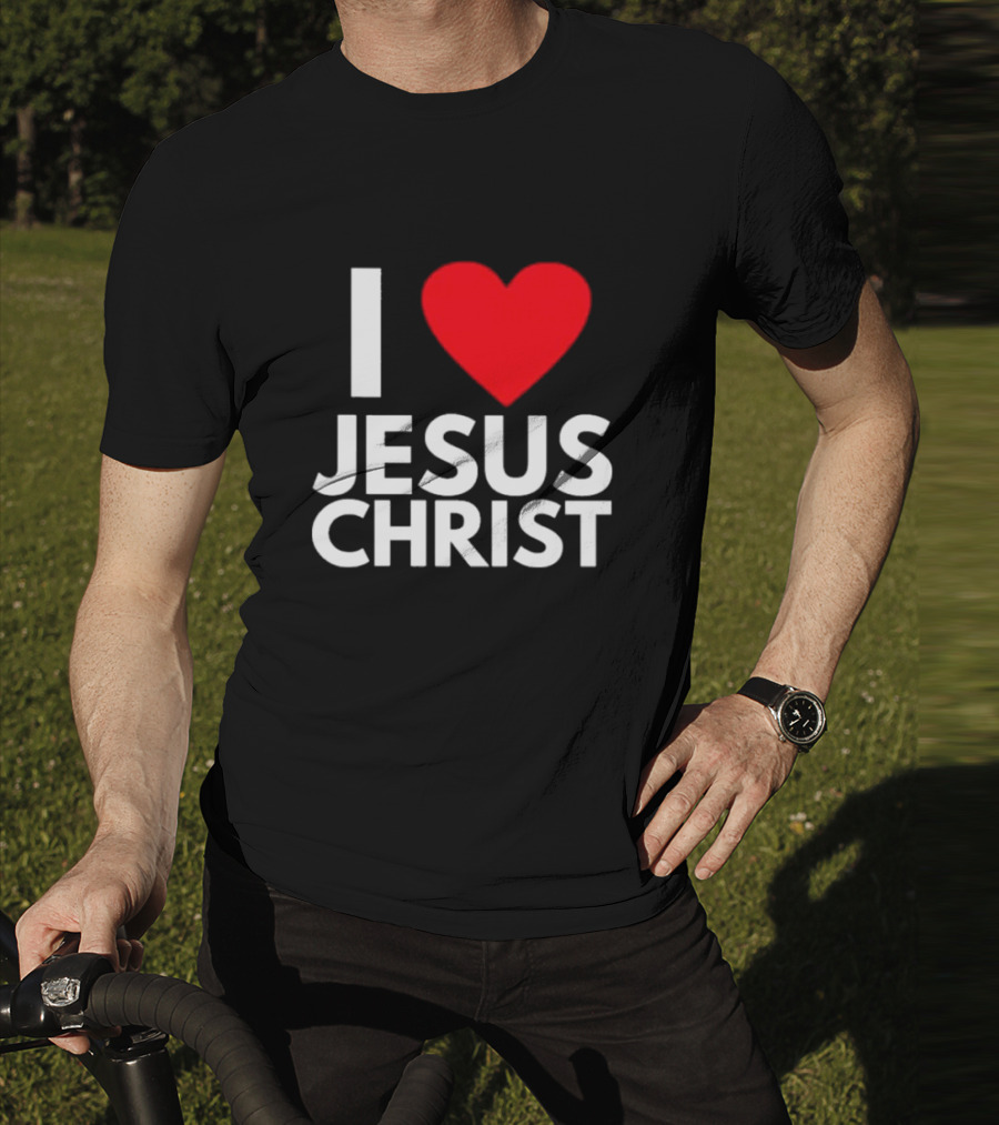 I Love Jesus Christ Christian Red Heart T-Shirt