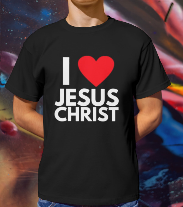 I Love Jesus Christ Christian Red Heart T-Shirt
