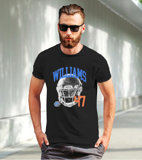 Williams 47 Helmet Boise State Broncos T-Shirt
