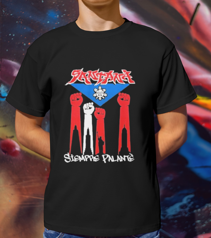 Santa Siempre Palantè Puerto Rican Flag Fists Revolution T-Shirt
