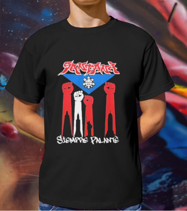 Santa Siempre Palantè Puerto Rican Flag Fists Revolution T-Shirt