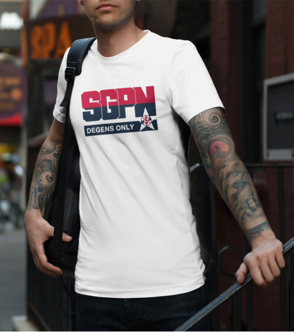 SGPN Degens Only Sports Gamblers Podcast Network Baseball Star T-Shirt