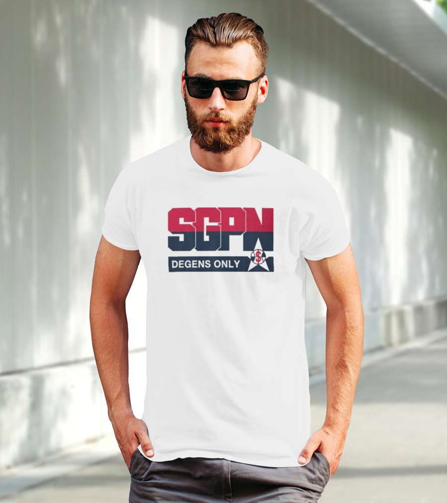 SGPN Degens Only Sports Gamblers Podcast Network Baseball Star T-Shirt