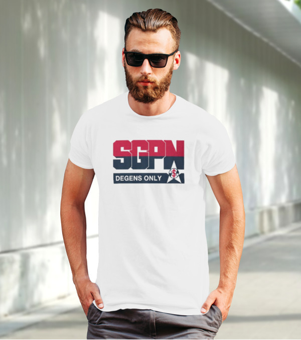 SGPN Degens Only Sports Gamblers Podcast Network Baseball Star T-Shirt