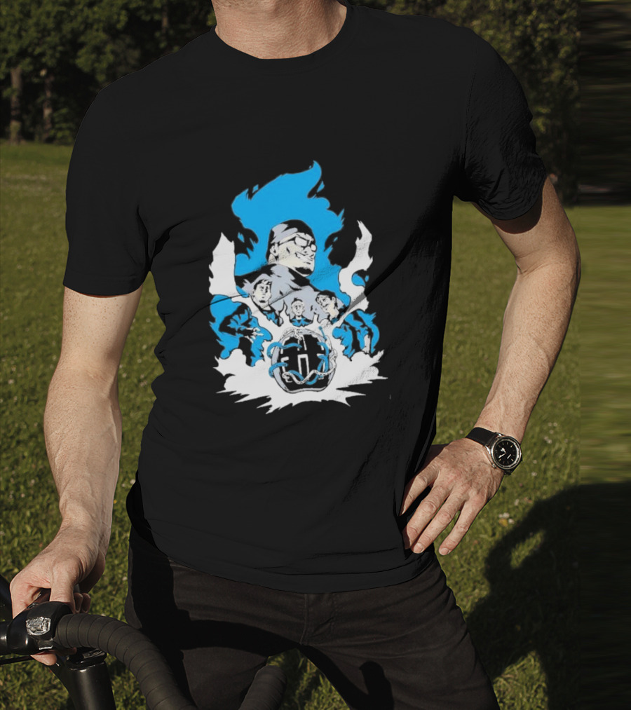 Mega64 Master Collection Featuring Iconic Characters And Explosive Blue T-Shirt