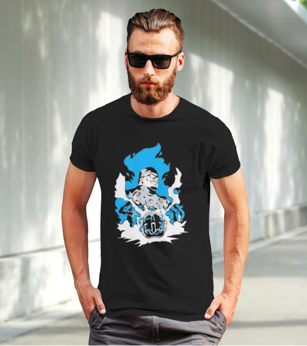 Mega64 Master Collection Featuring Iconic Characters And Explosive Blue T-Shirt