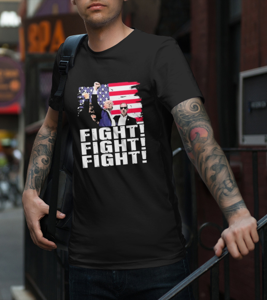 Fight Fight Fight Donald America Flag T-Shirt