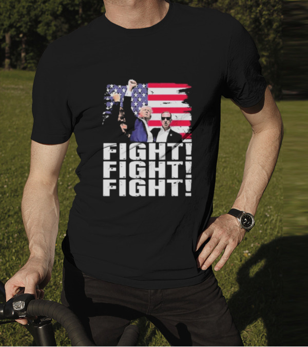 Fight Fight Fight Donald America Flag T-Shirt