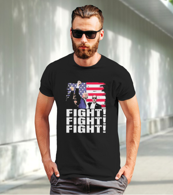 Fight Fight Fight Donald America Flag T-Shirt