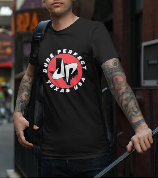 Dude Perfect DP Logo Texas USA Red Circle T-Shirt