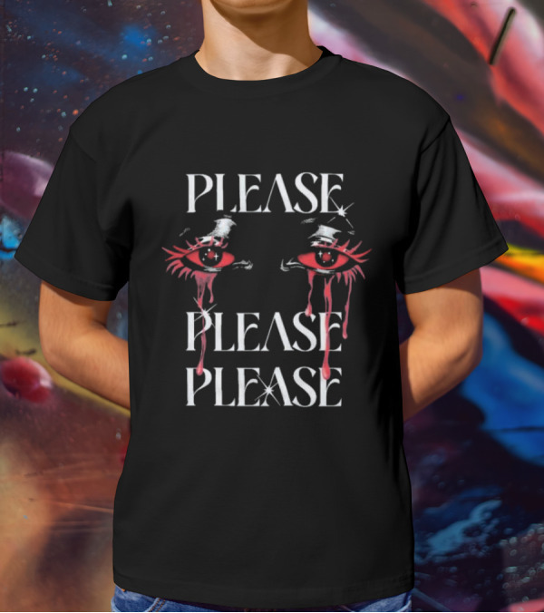 Galactixy Please Please Please Blood Eye Red Crying Eyes T-Shirt