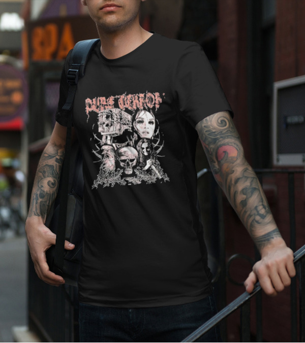 GRDT Pure Terror Horror Skull And Faces T-Shirt