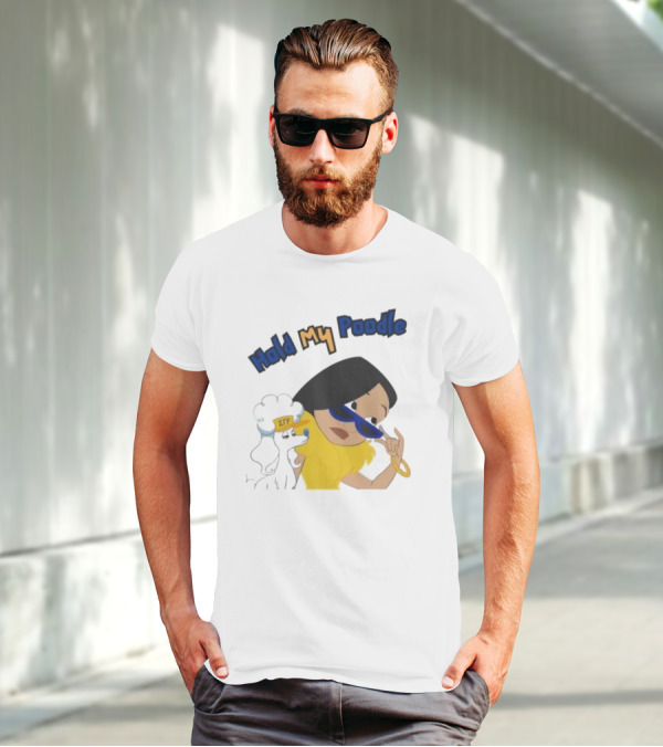 Hold My Poodle SGR Animated Character With Glasses T-Shirt
